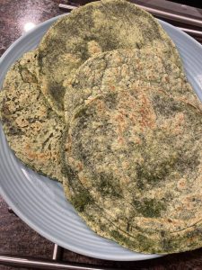 Cassava Spinach Tortillas