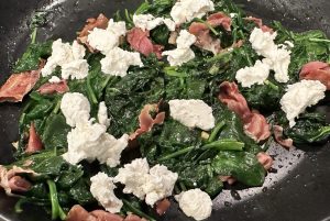 Sautéed Spinach with Garlic and Prosciutto