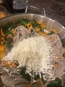 Prosciutto Spinach and Eggs with Sorghum Spaghetti